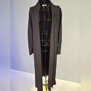 Babaton Black Long Knit Sweater Jacket